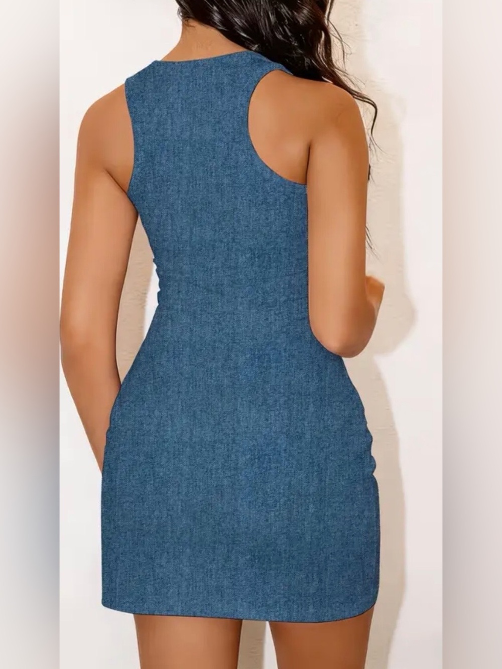 Printed Dress with Blue Floral print - Picture 4 of 5